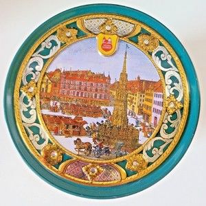 Vintage Collectible Germany Embossed Decorative Canister Tin Lebkuchen-Schmidt